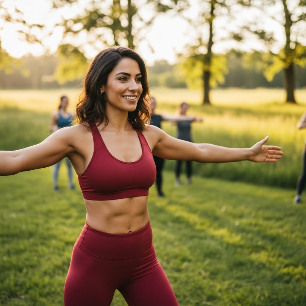 athletic middle_eastern woman outdoor training session 47479788