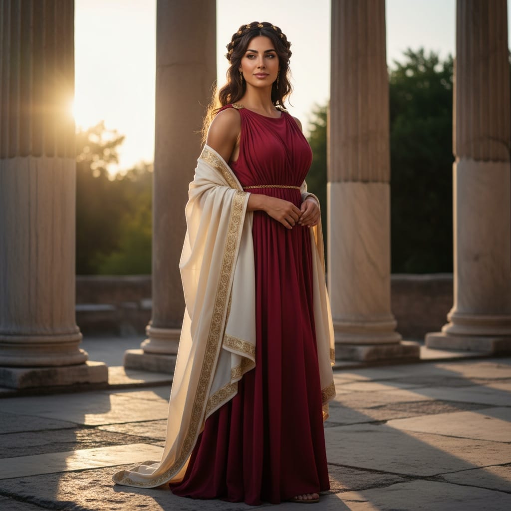 athletic middle_eastern woman roman senator toga portrait 81691735