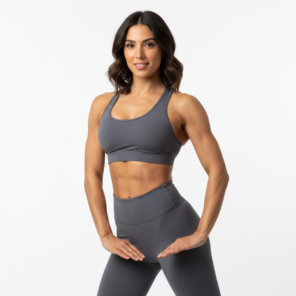 athletic middle_eastern woman stretching flexibility pose 19338498