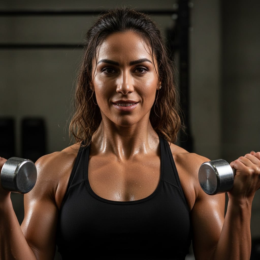 athletic middle_eastern woman weightlifting close up intensity 41318328