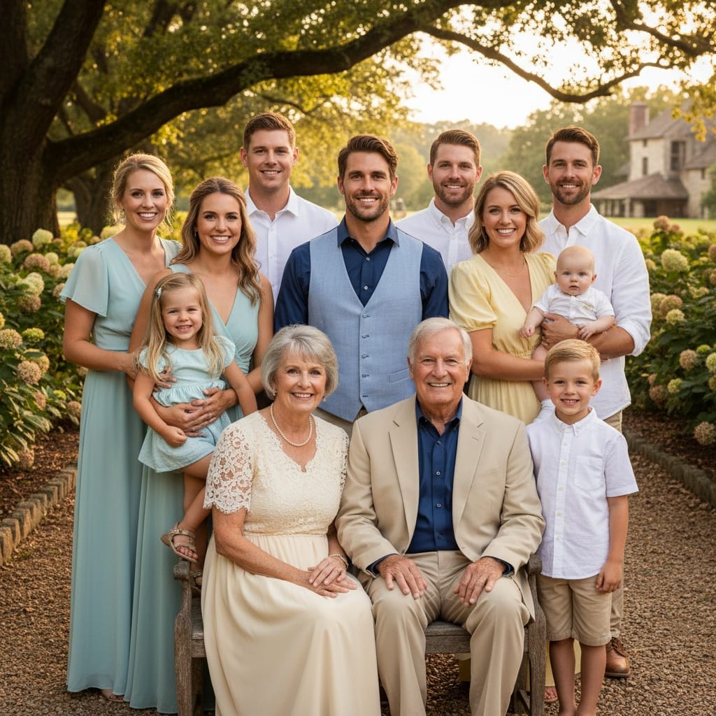 athletic white man multi generational group portrait 42131270