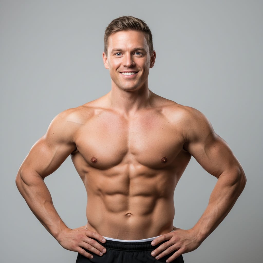 athletic white man transformation before after setup 68220541