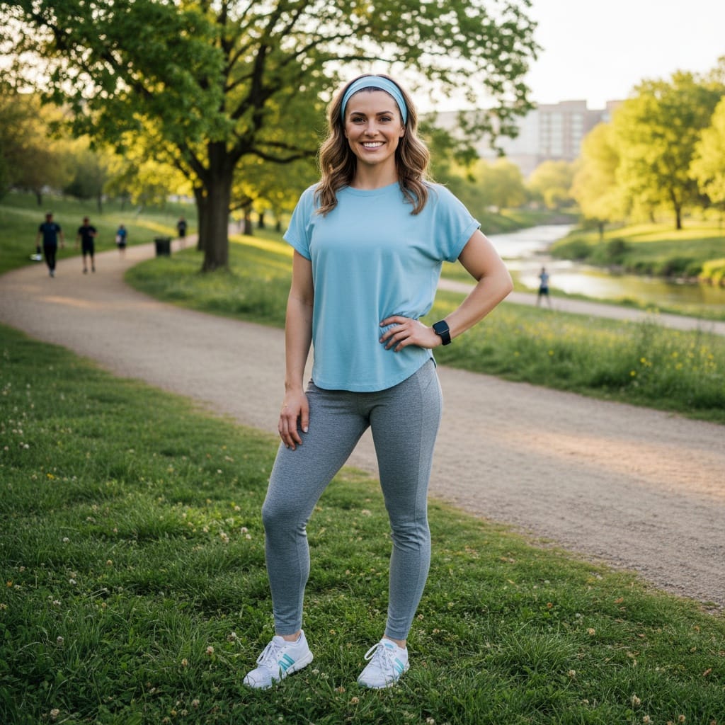 athletic white woman before outdoor lifestyle starting 91249591