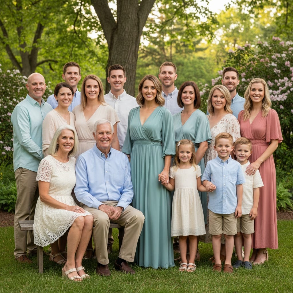 athletic white woman multi generational group portrait 58767162