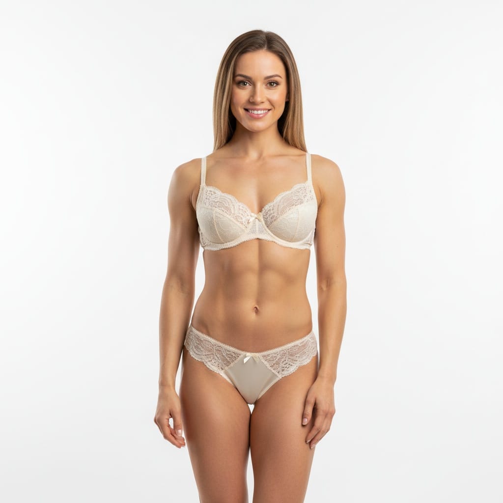 athletic white woman white studio backdrop full body 76406036