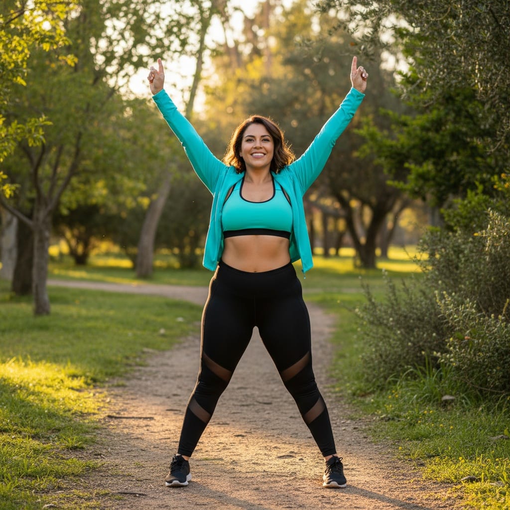 curve latino woman after outdoor lifestyle confident 10017226