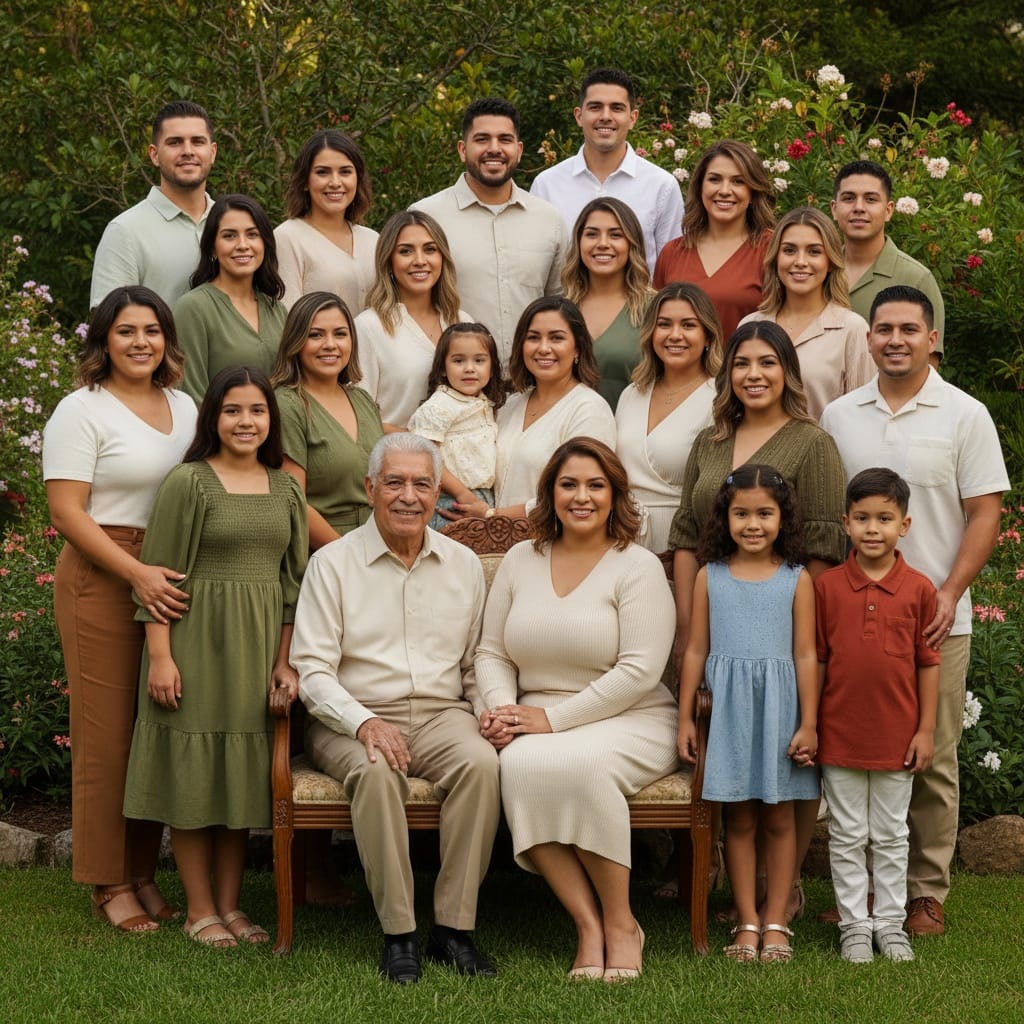 curve latino woman multi generational group portrait 81909571