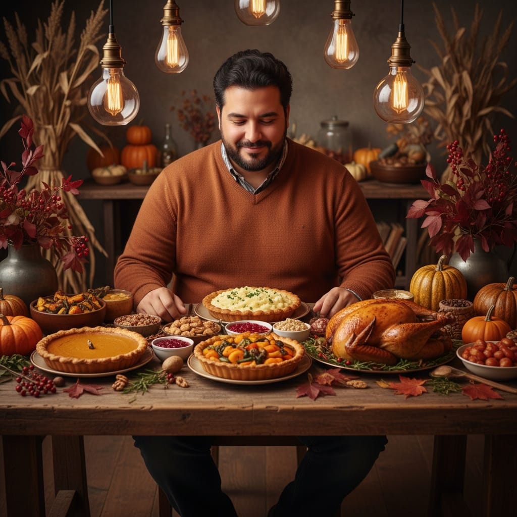 curve middle_eastern man harvest table food portrait 88336814