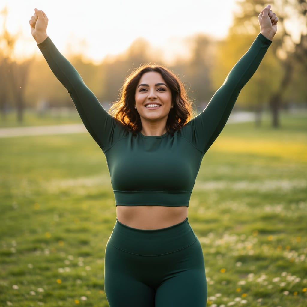 curve middle_eastern woman after outdoor lifestyle confident 37041417