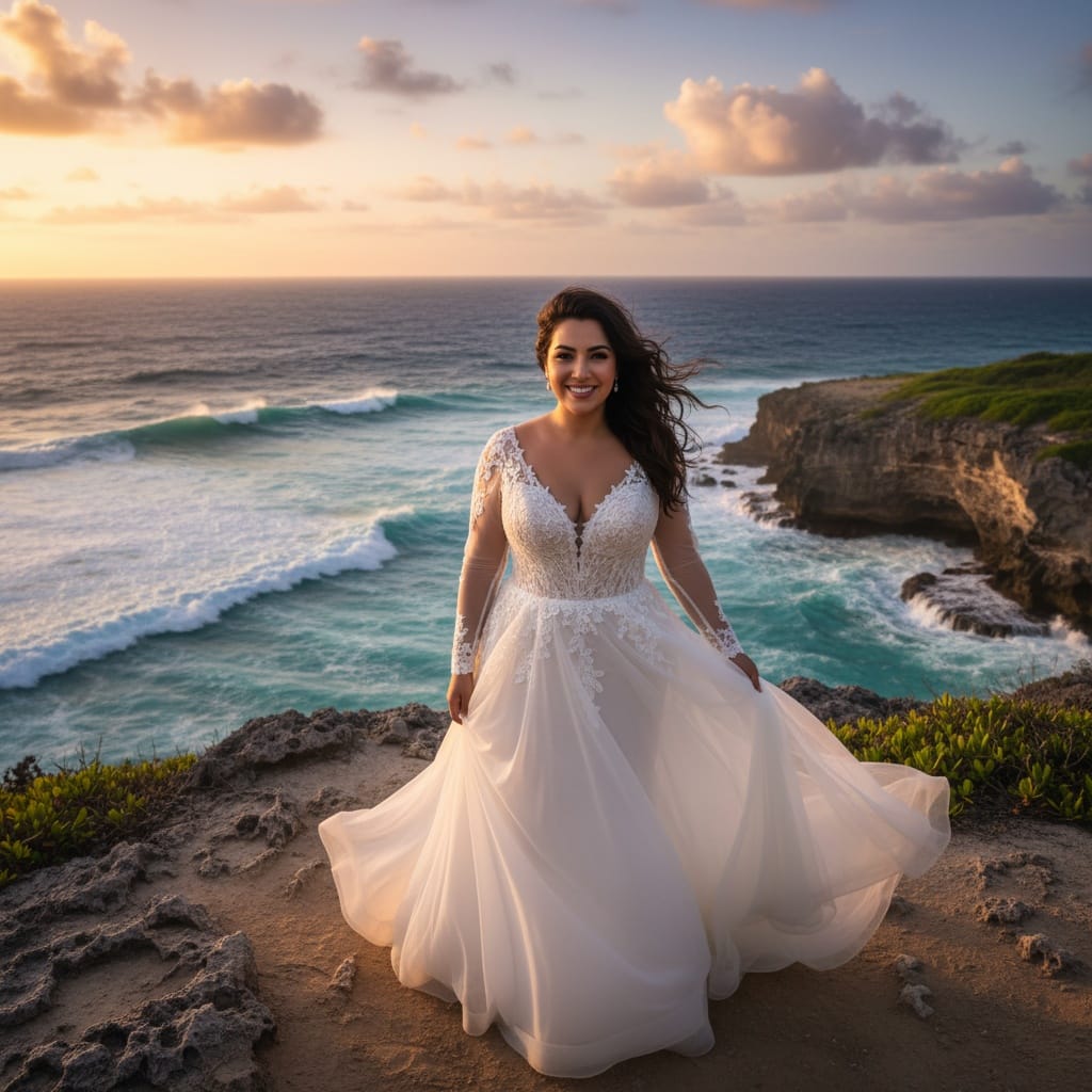 curve middle_eastern woman oceanfront cliff dramatic portrait 33062945