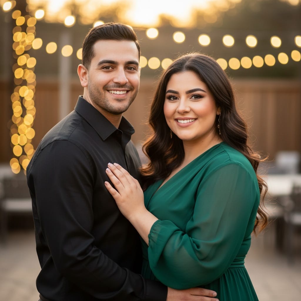 curve middle_eastern woman romantic couple portrait golden hour 30662103