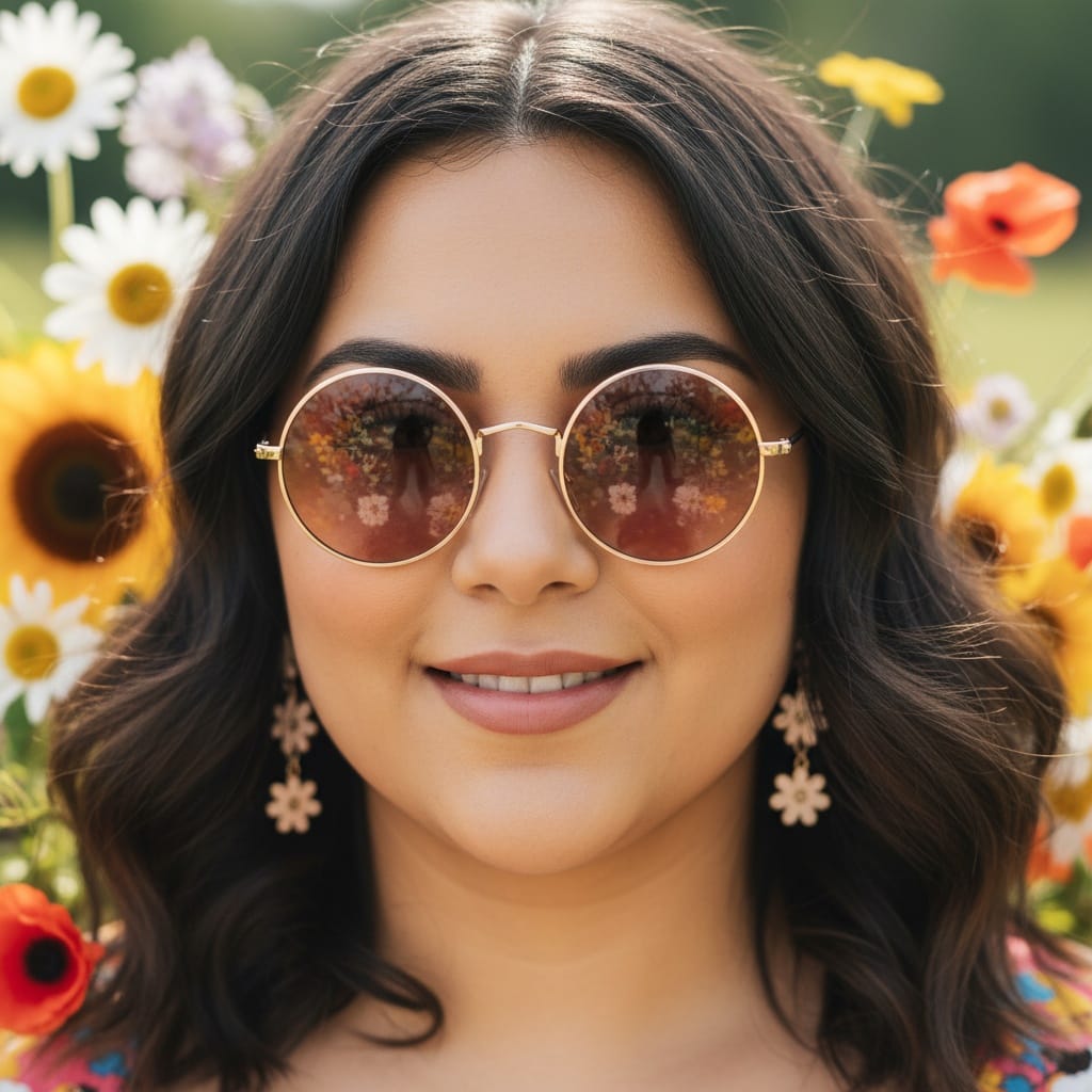 curve middle_eastern woman sunglasses outdoor closeup 69425758