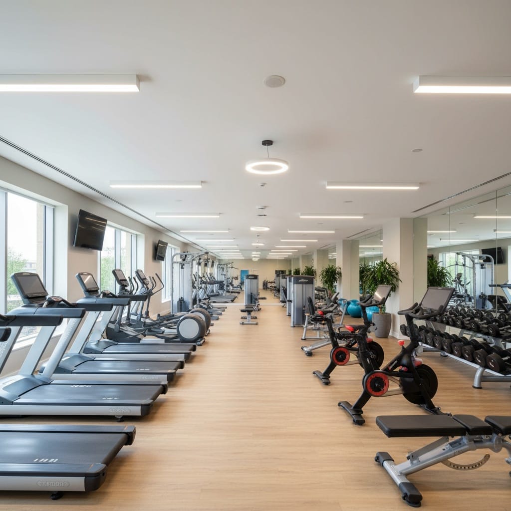 fitness center equipment view 25092494