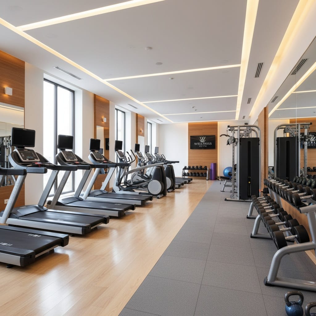 fitness center equipment view 90212438