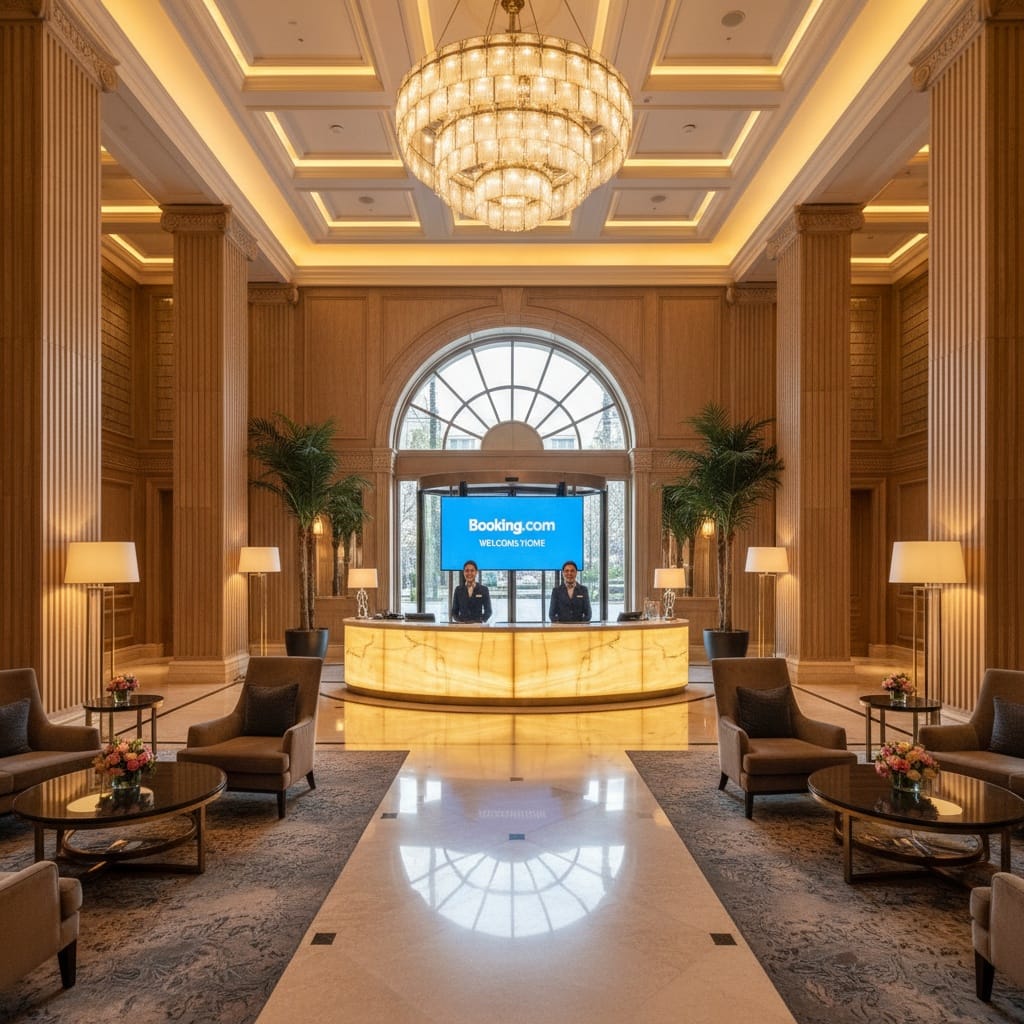 hotel lobby entrance welcoming 76427421