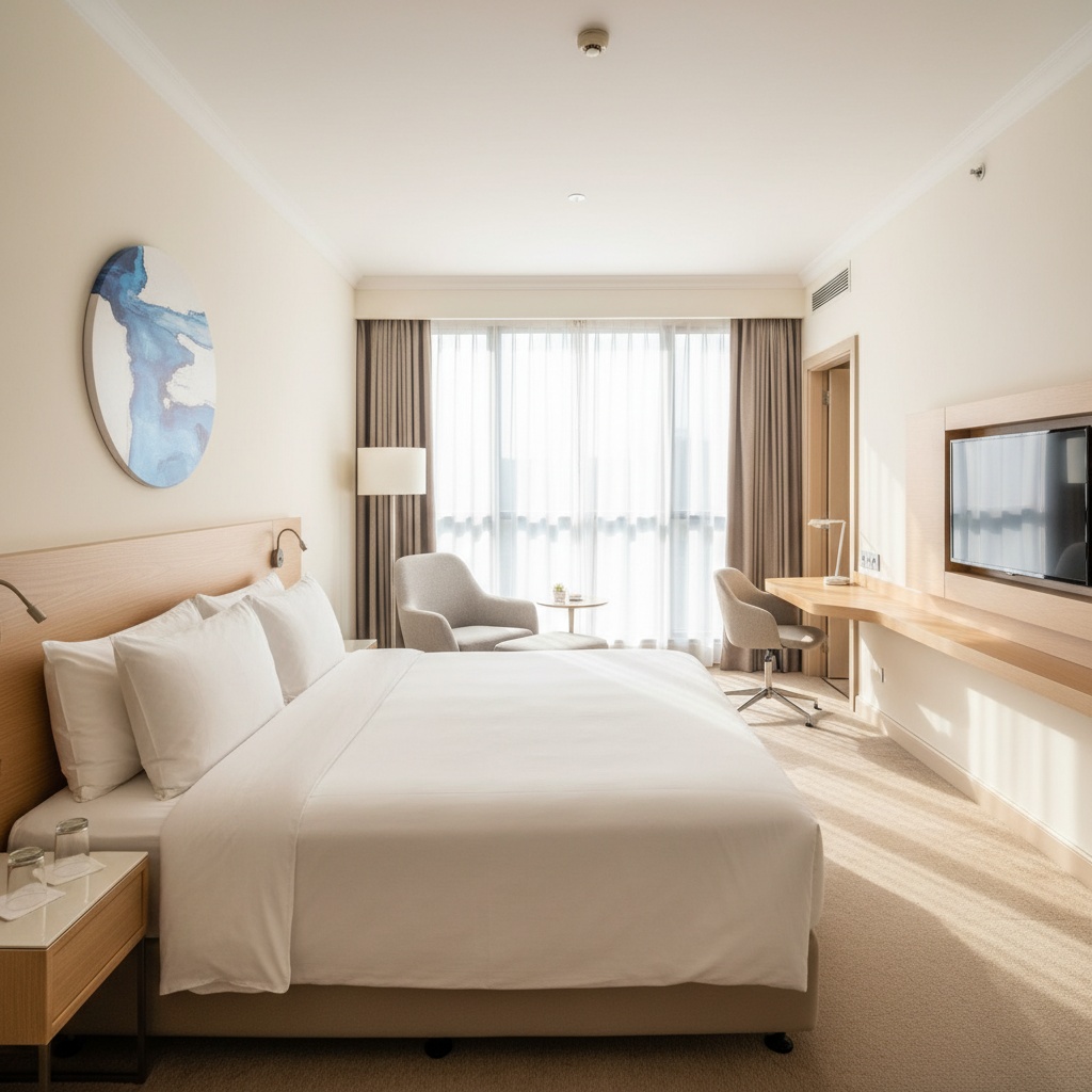 hotel room wide angle bright 40657126