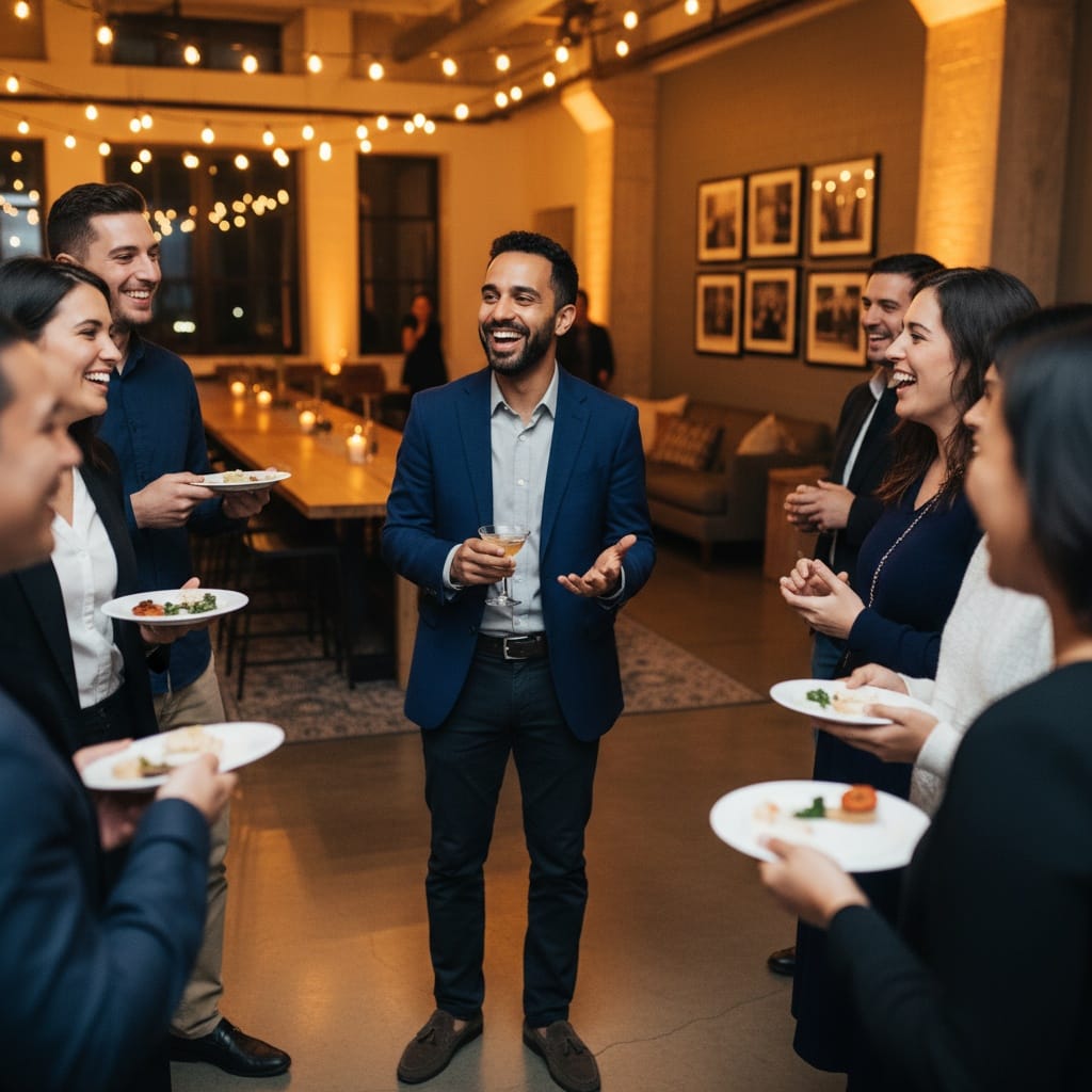 petite middle_eastern man mingling conversation candid 49494751