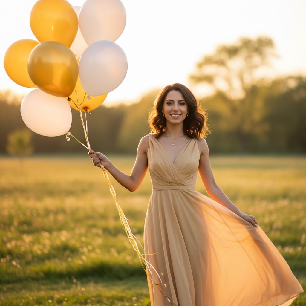 petite middle_eastern woman outdoor birthday golden hour 42368288