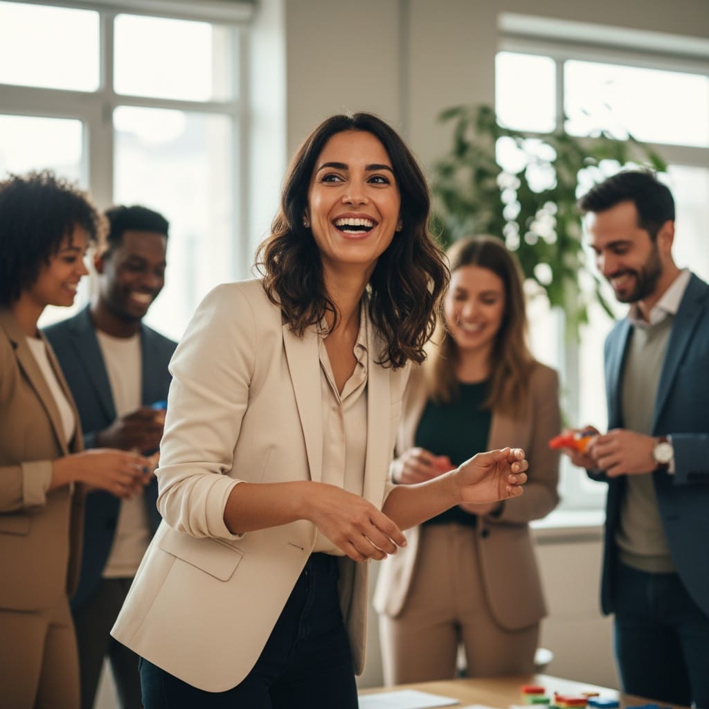 petite middle_eastern woman team building group activity 36253673