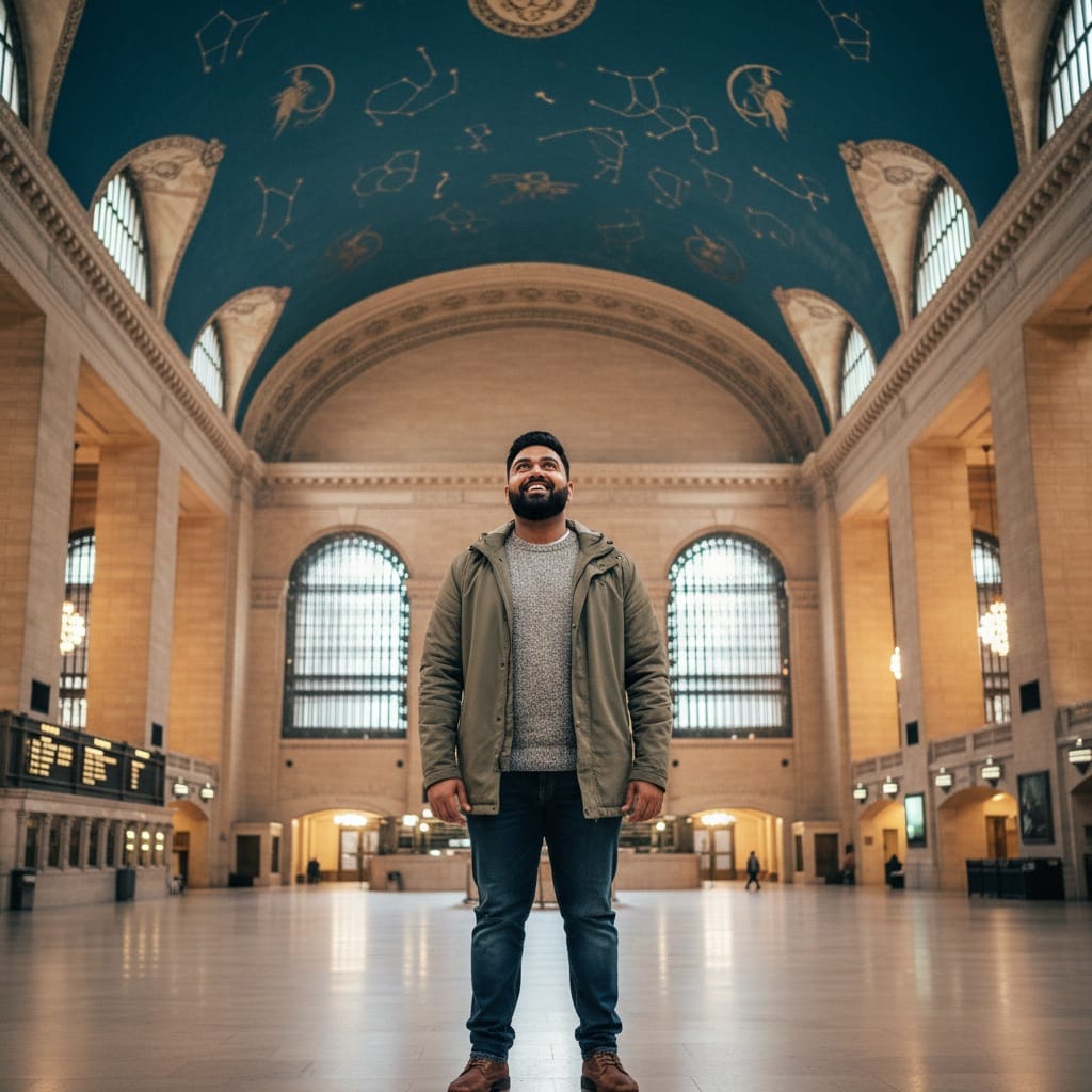 plus_size indian man grand central terminal interior 57329955