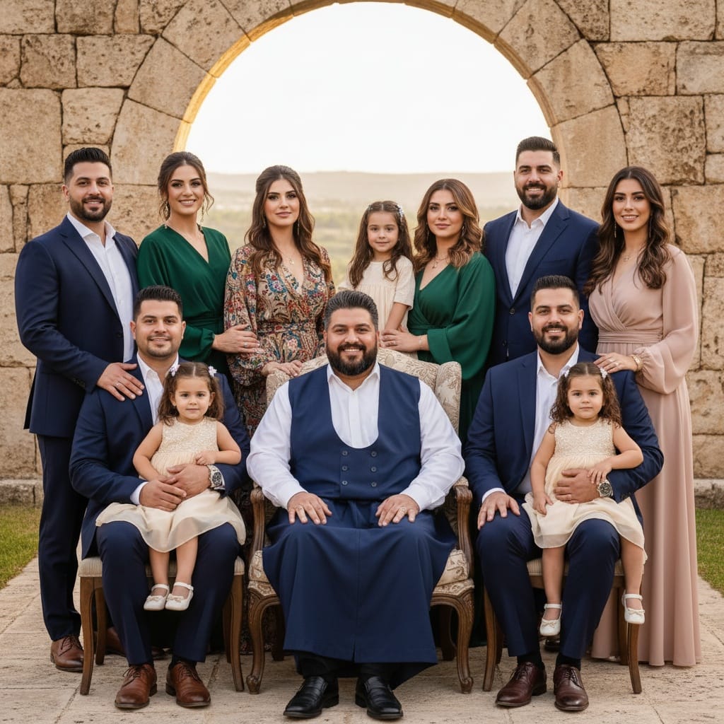 plus_size middle_eastern man formal family tree lineup 43358855