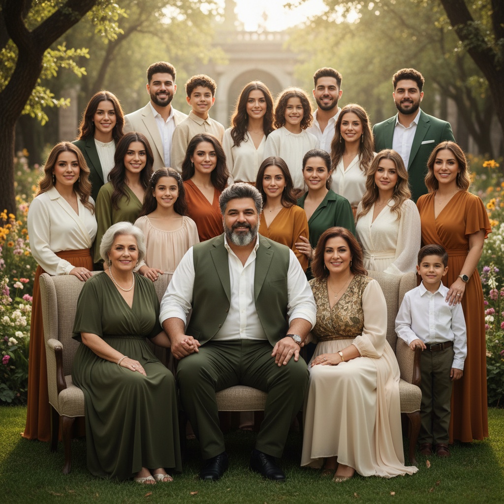 plus_size middle_eastern man multi generational group portrait 50420822