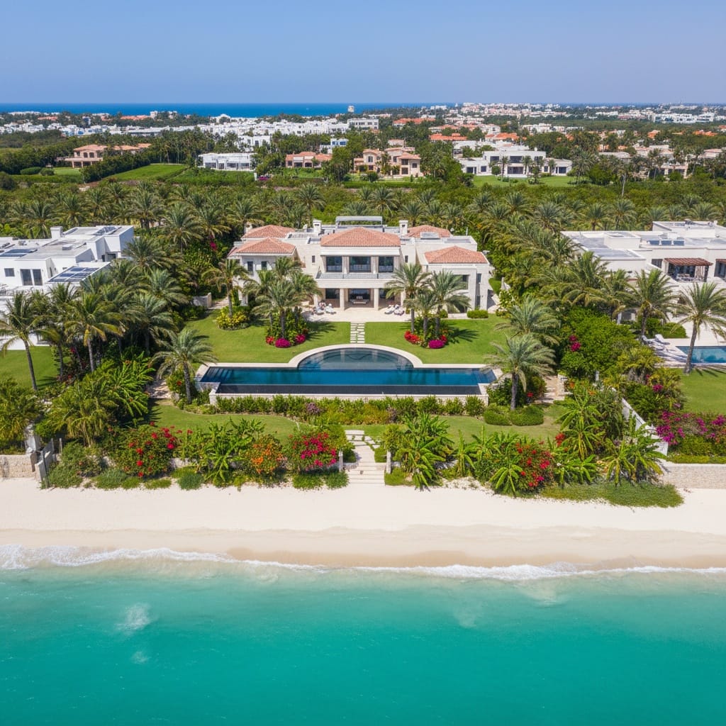 plus_size middle_eastern woman aerial property overview 99422929