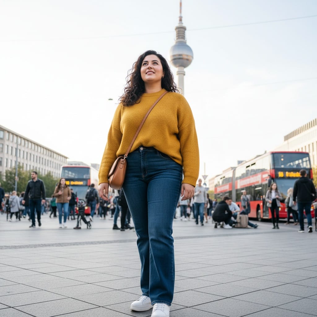 plus_size middle_eastern woman alexanderplatz tv tower 57086548