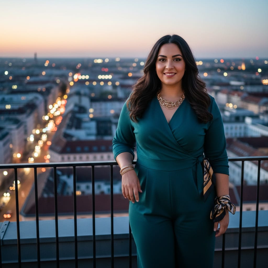plus_size middle_eastern woman berlin rooftop skyline 51995698