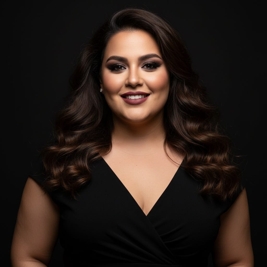 plus_size middle_eastern woman black backdrop dramatic 34103422