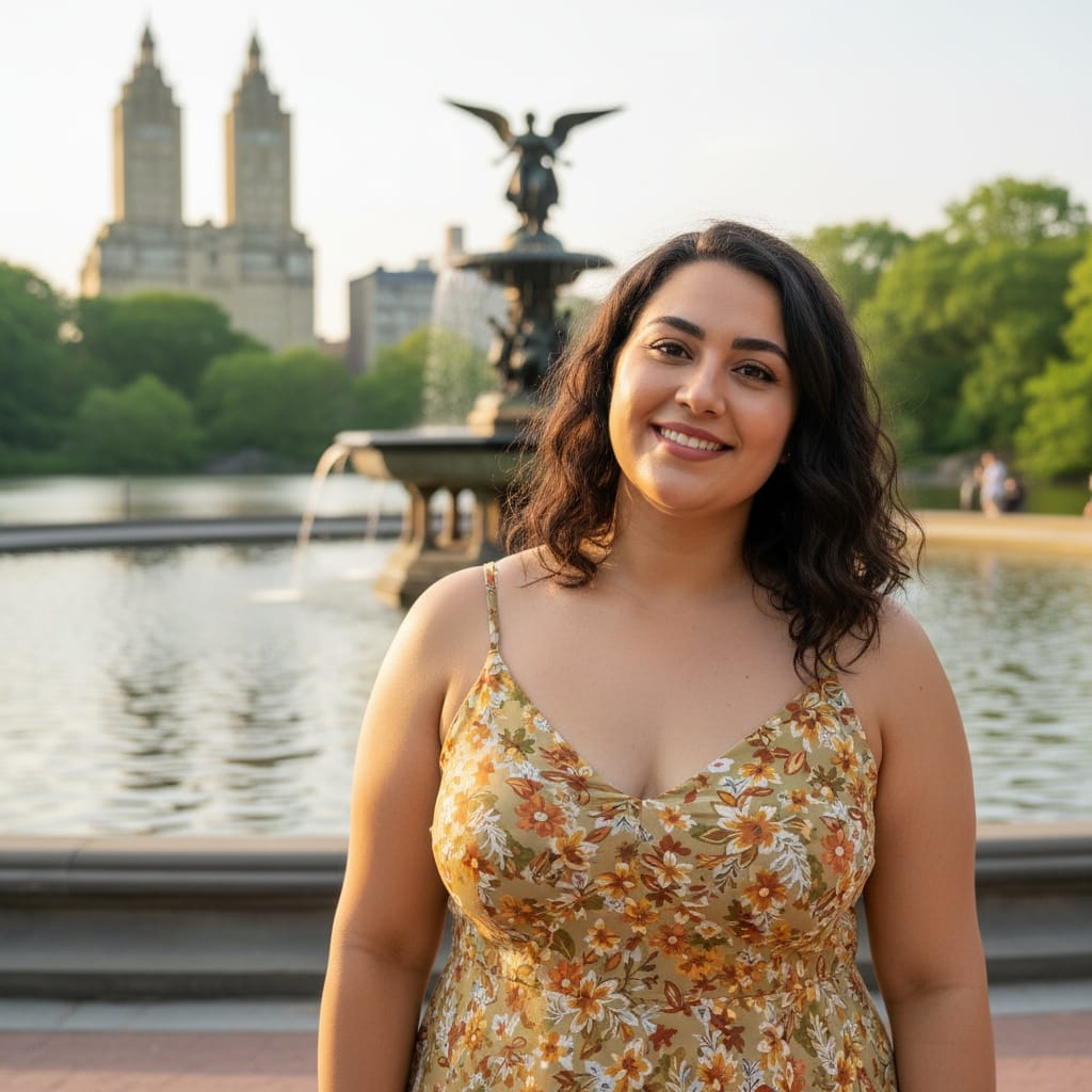 plus_size middle_eastern woman central park bethesda fountain 12095907