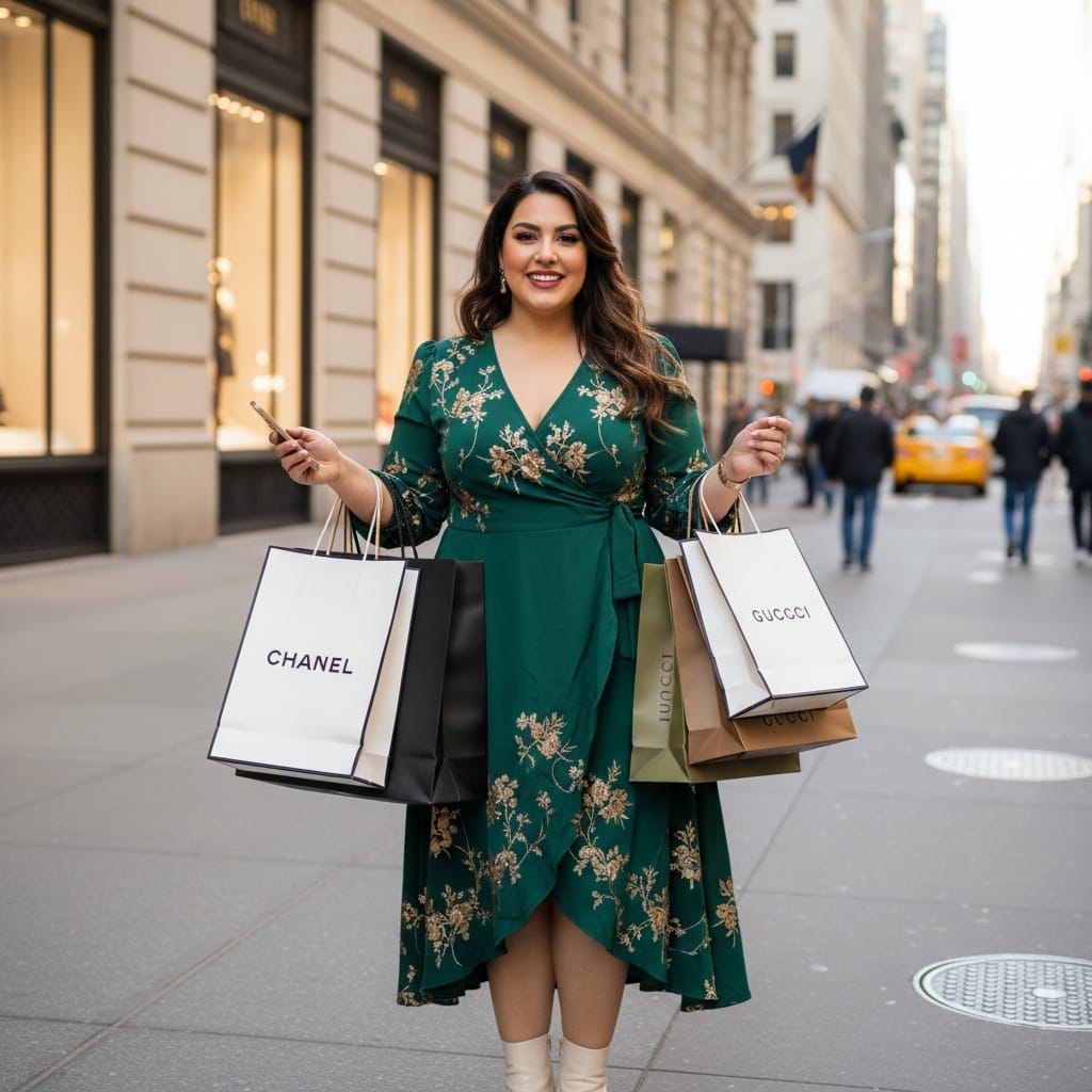 plus_size middle_eastern woman fifth avenue shopping 84458840