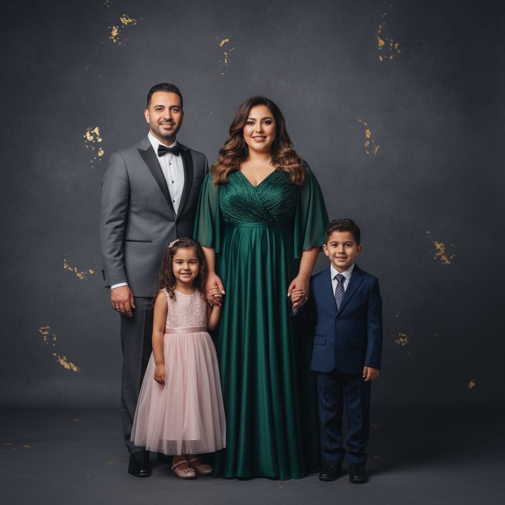 plus_size middle_eastern woman formal elegant attire 94892232