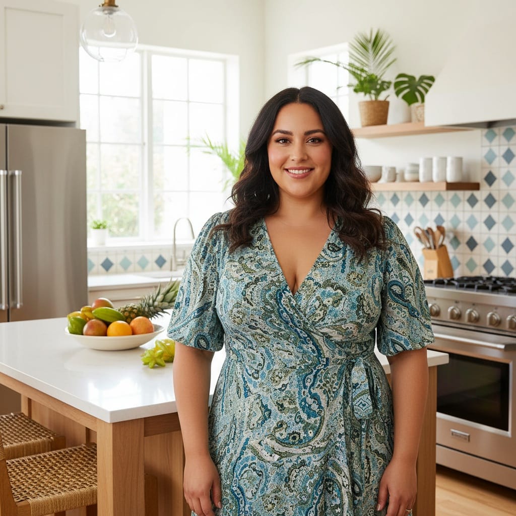 plus_size middle_eastern woman kitchen modern tropical 78825619