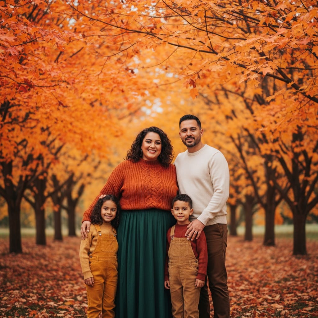 plus_size middle_eastern woman outdoor fall autumn colors 45291355