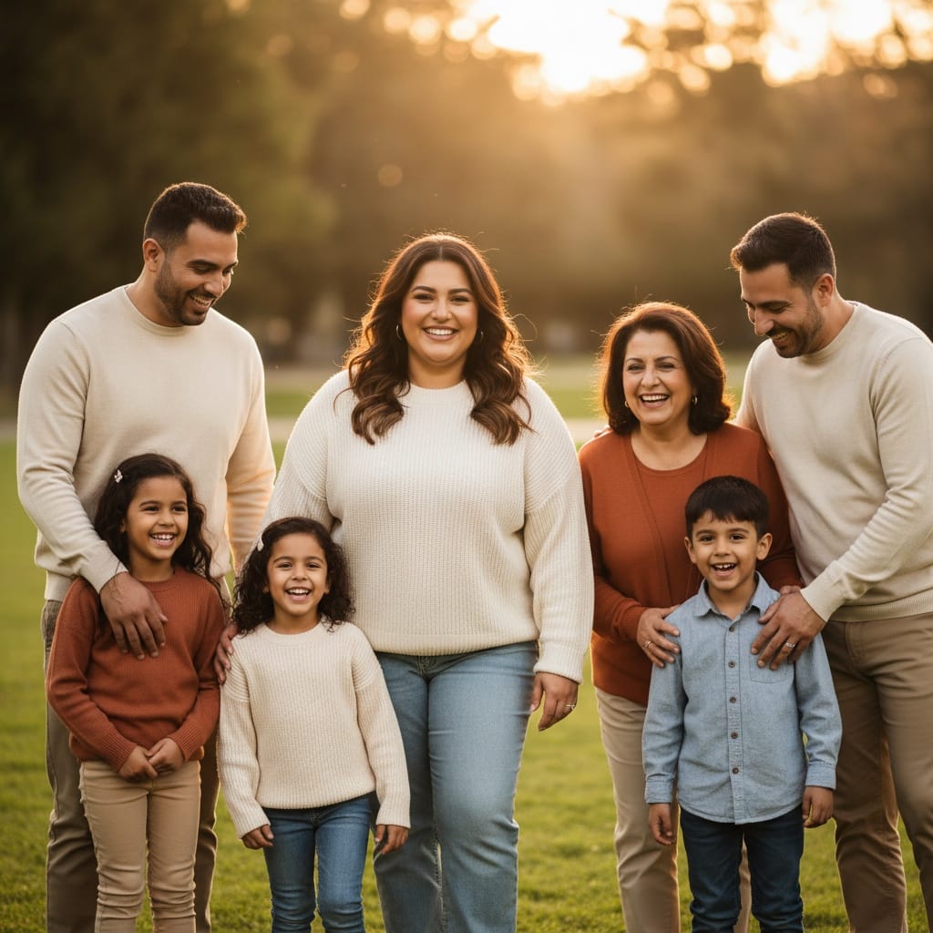 plus_size middle_eastern woman outdoor golden hour park 62209085