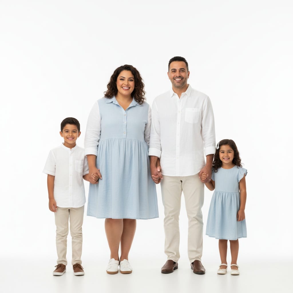 plus_size middle_eastern woman white background bright modern 85991237