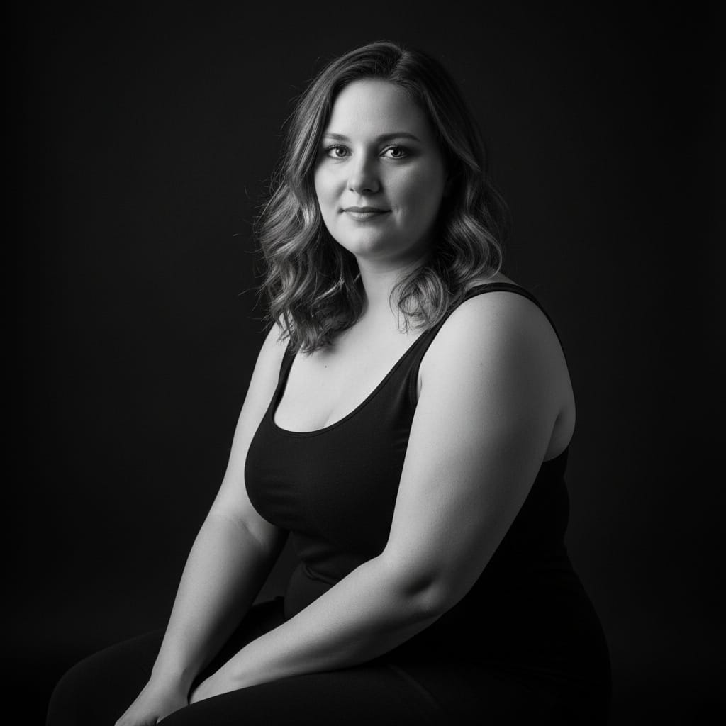 plus_size white woman classical chiaroscuro portrait 44219225