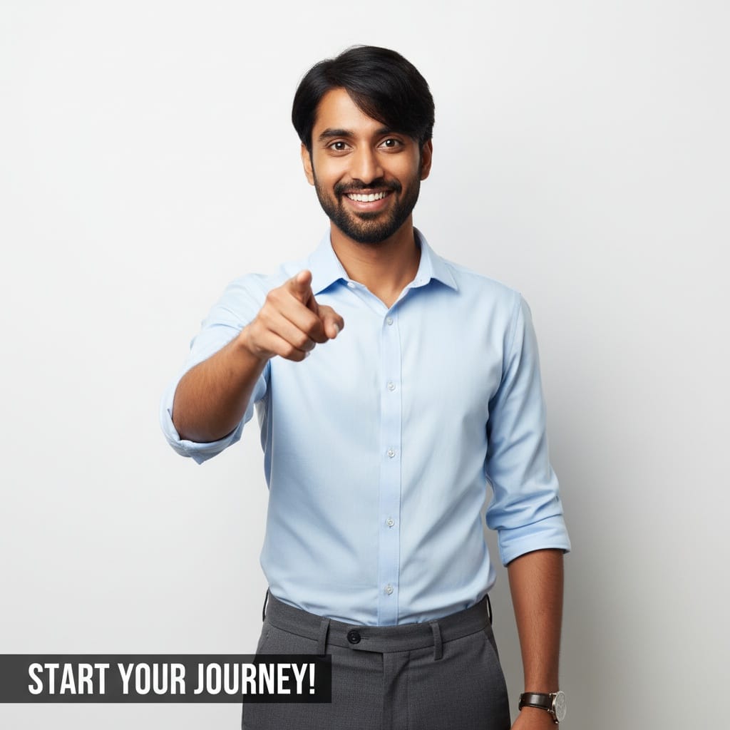 slim indian man pointing at camera direct connection 16965498