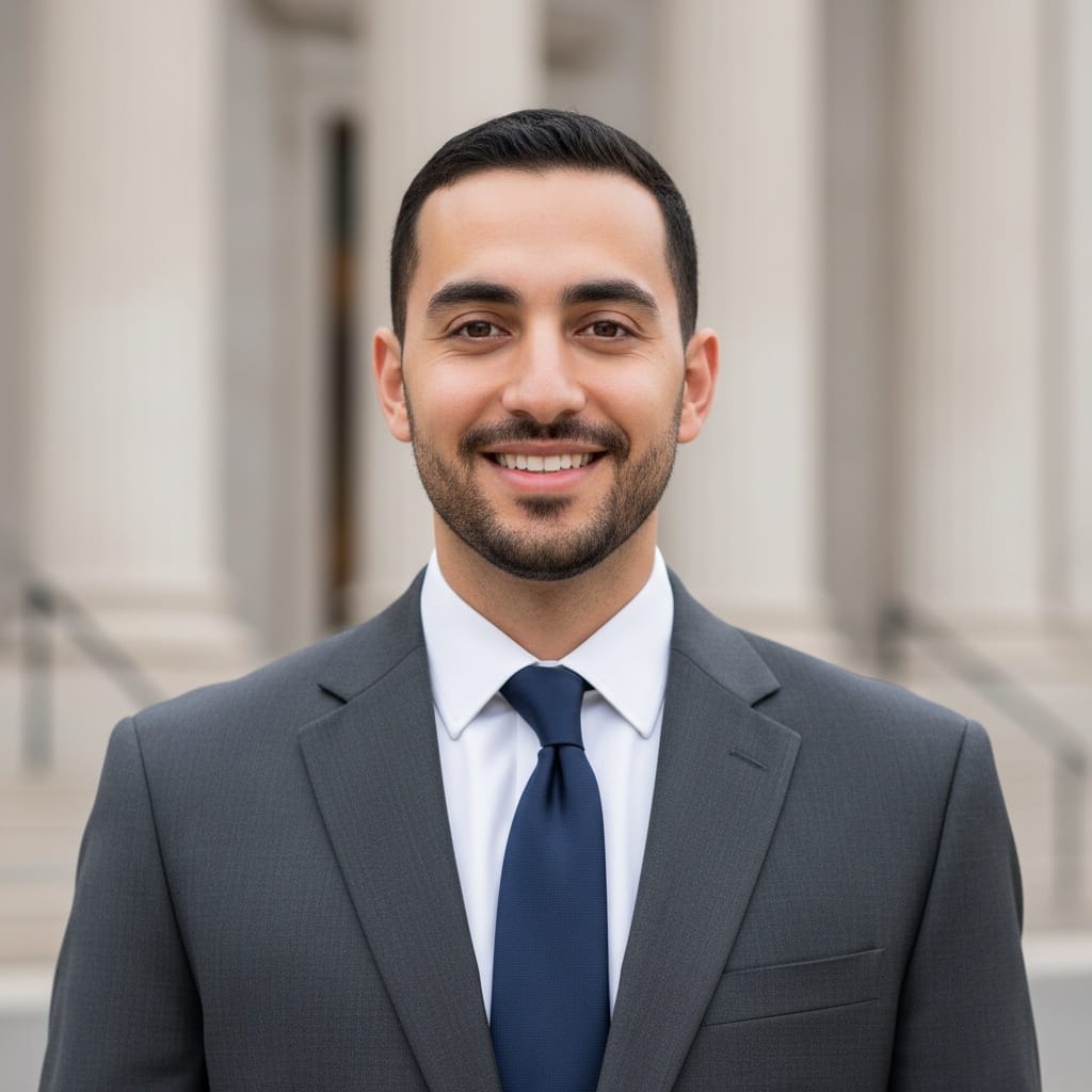 slim middle_eastern man courthouse exterior authority 46069371