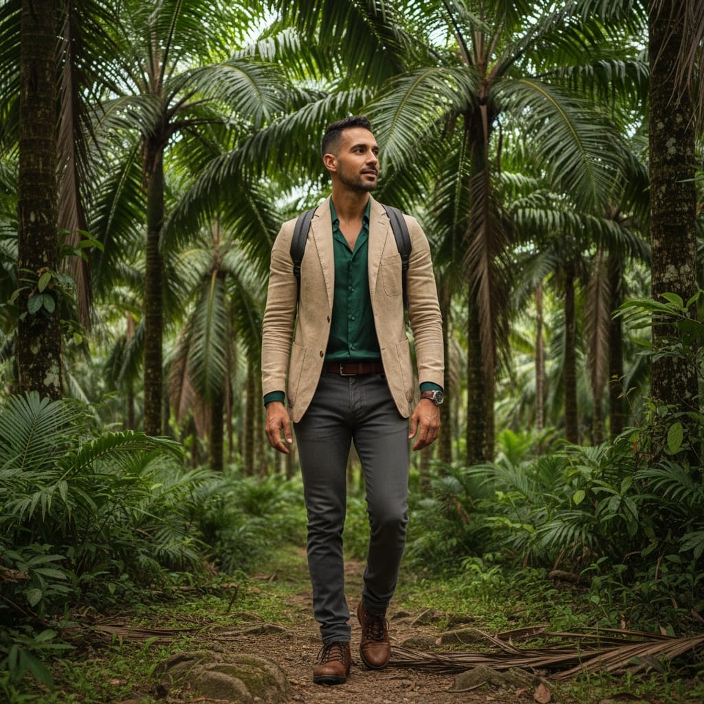 slim middle_eastern man praslin vallee de mai jungle 67059719