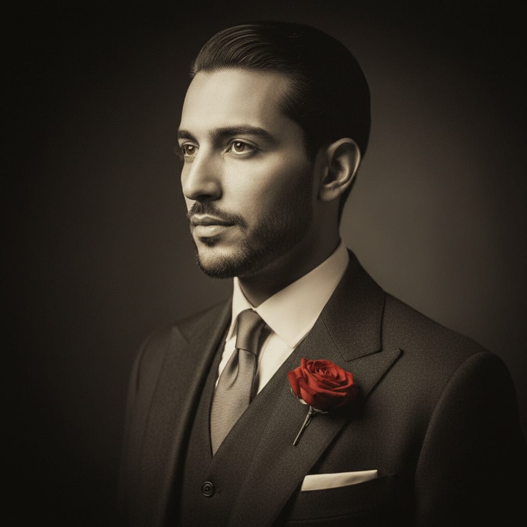 slim middle_eastern man prohibition era portrait studio 62645717