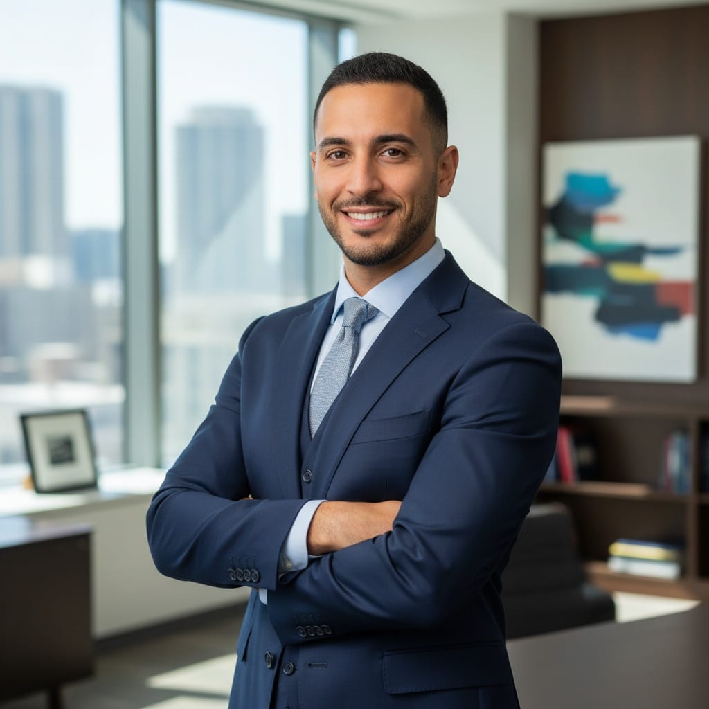 slim middle_eastern man three quarter confident pose 18351680