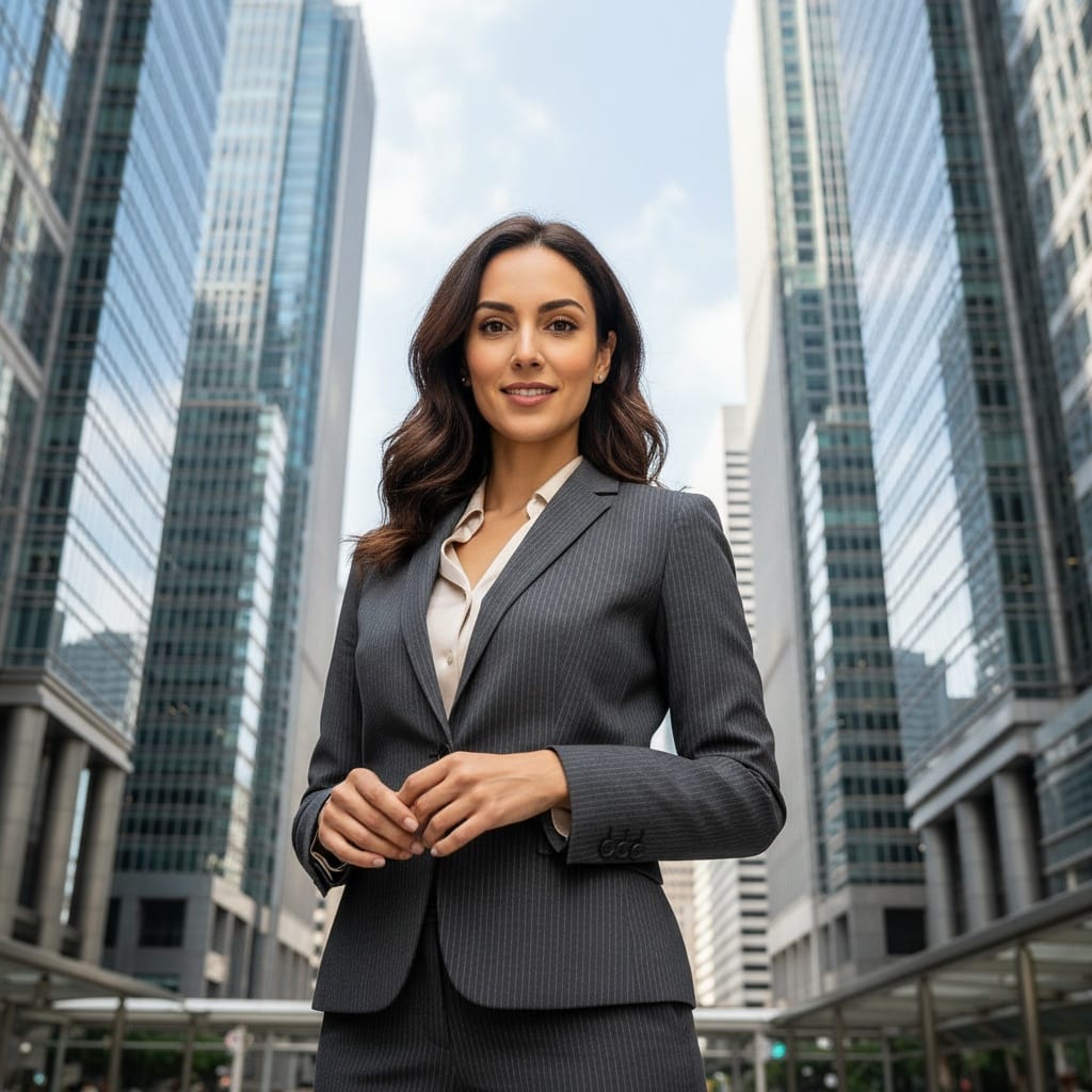 slim middle_eastern woman central financial district 26855480