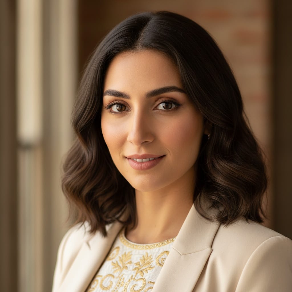 slim middle_eastern woman close up meaningful expression 89741218