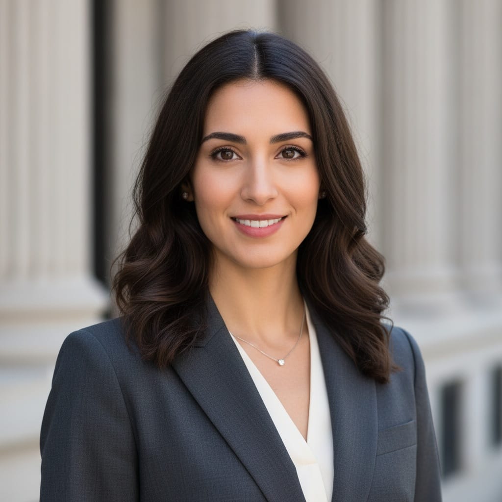 slim middle_eastern woman courthouse exterior authority 89624132