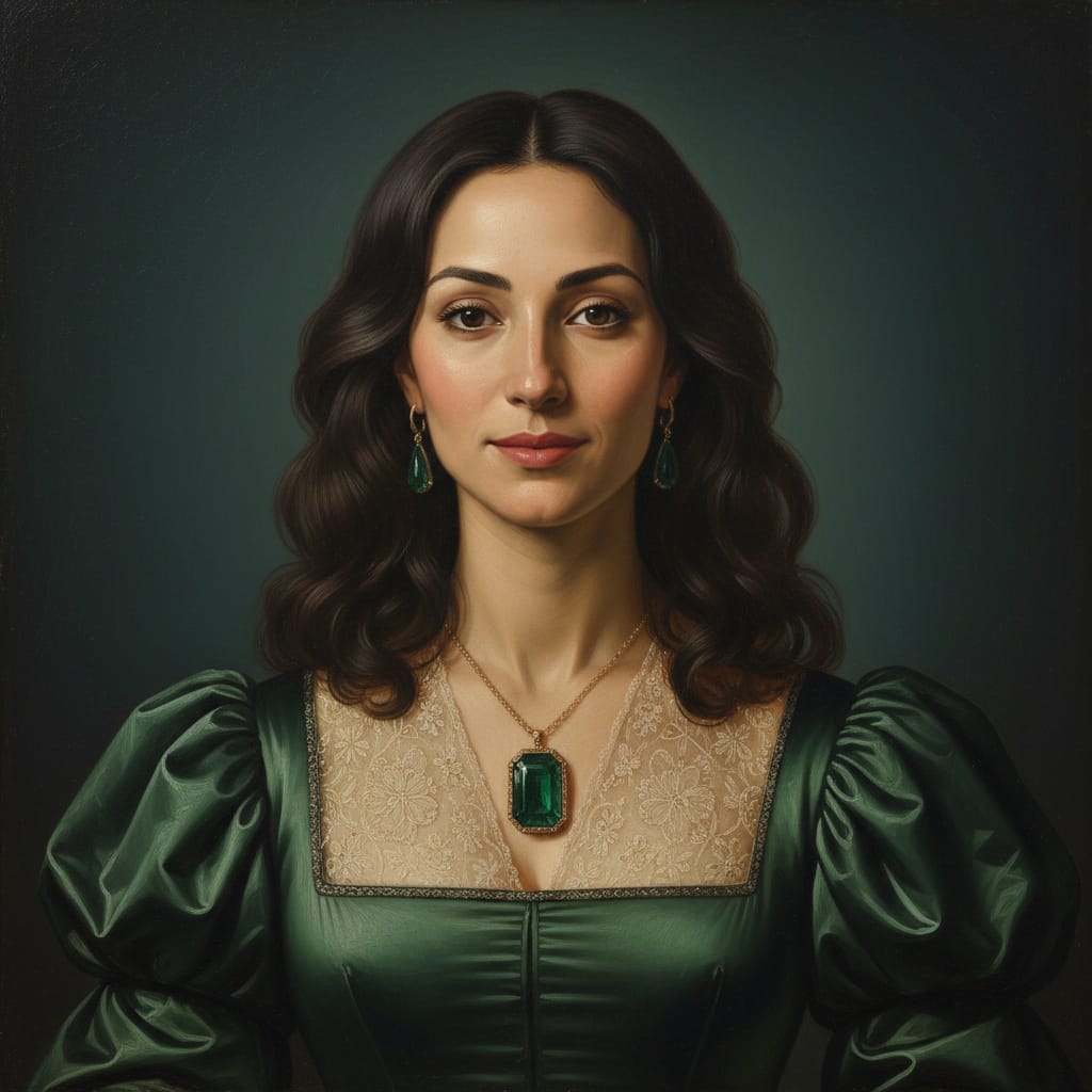 slim middle_eastern woman formal frontal noble attire 87077464