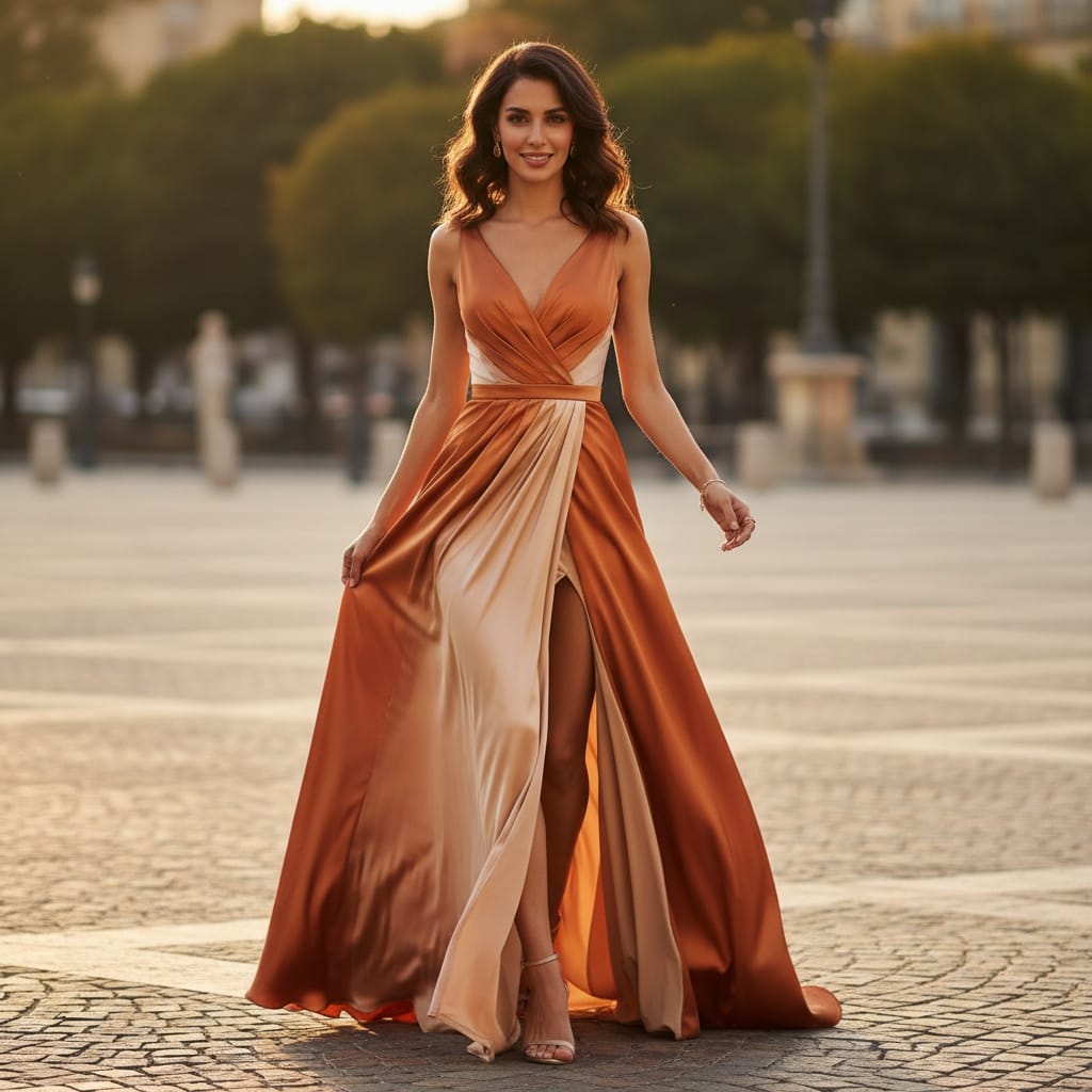 slim middle_eastern woman golden hour outdoor elegance 43474408