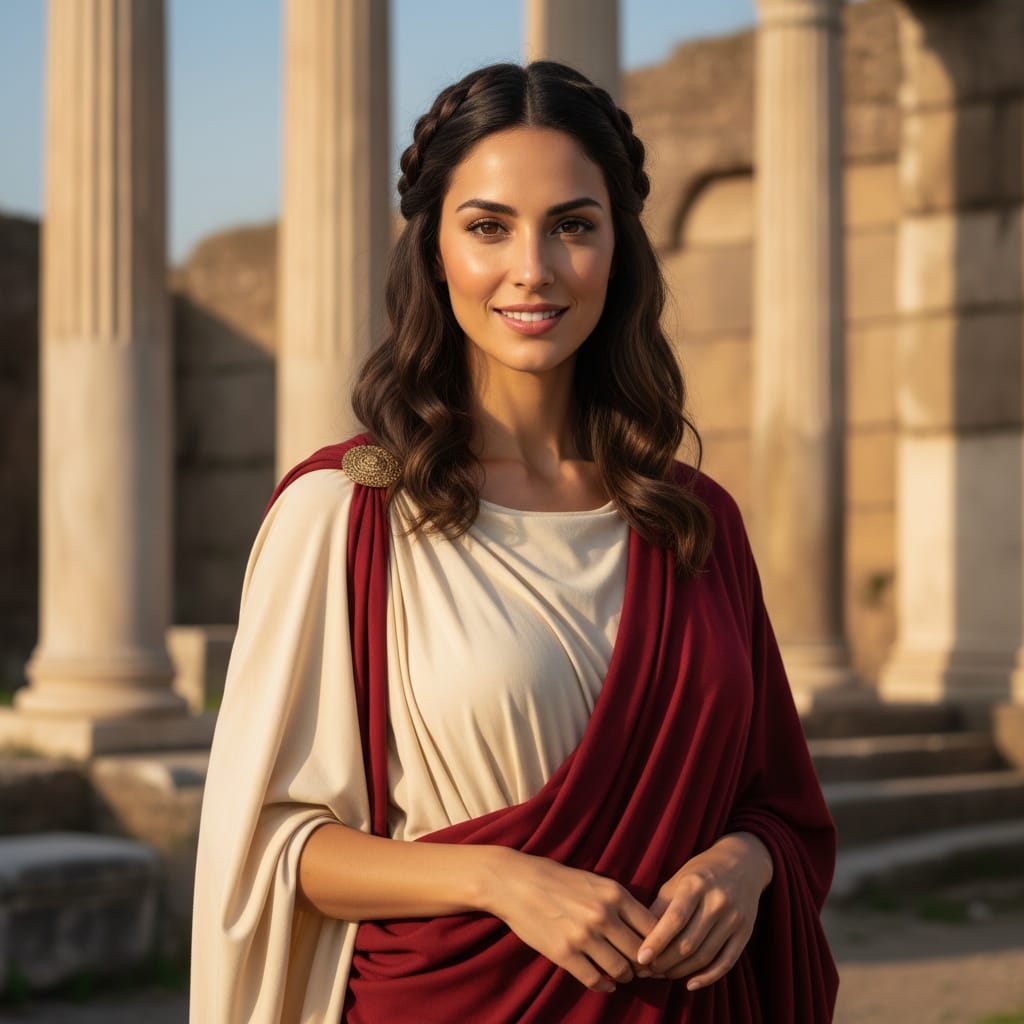 slim middle_eastern woman roman senator toga portrait 19868216