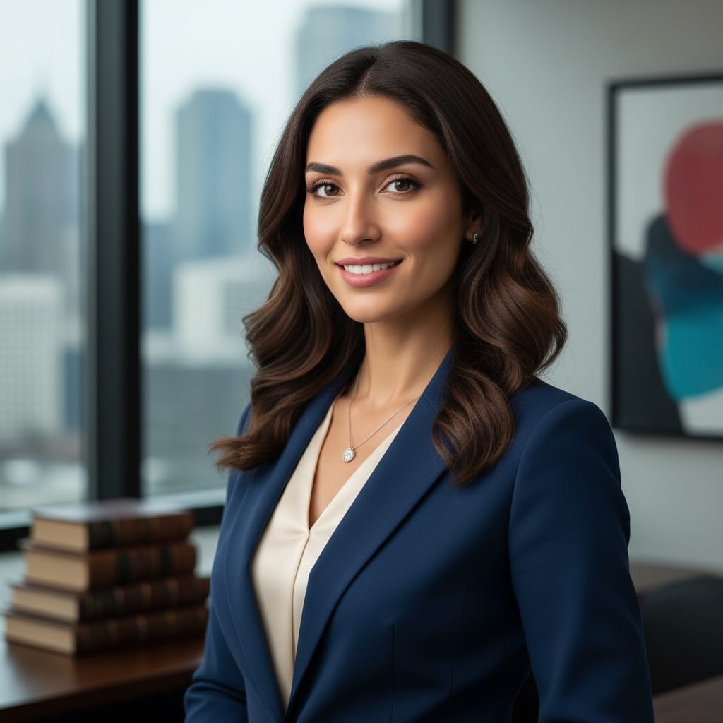 slim middle_eastern woman three quarter confident pose 19517698